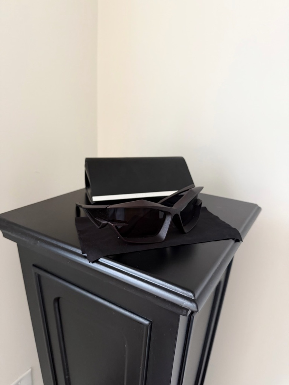 Givenchy Men's Black Angular Wrap Sunglasses